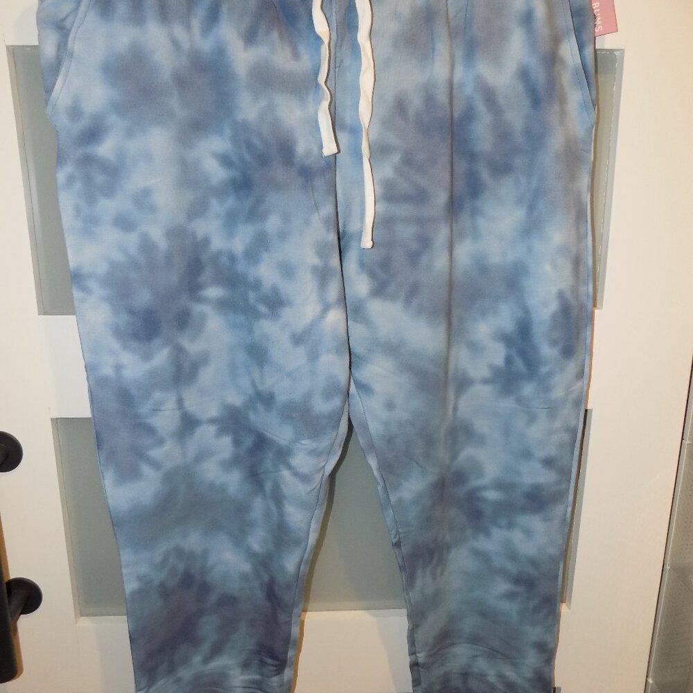 LITTLE BUM BUMS SAPPHIRE TIE DYE MAMA JOGGER SWEATPANTS SIZE 2XL WOMEN'S NEW